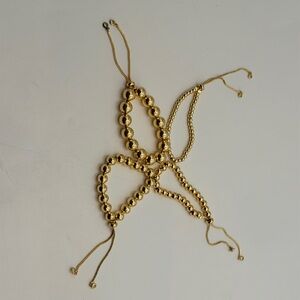 Gold Beaded Adjustable Bracelets